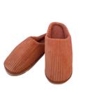 Pantufa Chinelo de Quarto Listras Calçado Fechado Quentinho