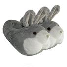 Pantufa Coelho Cinza Pelúcia Inverno Quentinha Solado Borracha