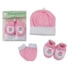 Pantufa de bebe infantil + luvinha + touca várias cores