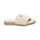 Pantufa Feminina Aberta Em Lã Pegada Branca