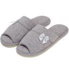 Pantufa Feminina em Malha de Algodão Levite Puff - Mescla - 35/36