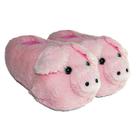 Pantufa Feminina Porco Pelúcia Inverno Quentinha Solado Borracha