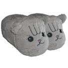 Pantufa Gato Pelúcia Cinza Inverno Quentinha Solado Borracha Pantufa Gato Pelúcia Cinza Inverno Quentinha Solado Borracha