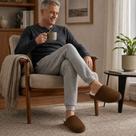 Pantufa Marrom Peluciada Frio Inverno Pai Mãe Chinelo Adulto Antiderrapante Unissex Quarto Confortável Aconchegante Presente Comfort