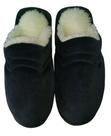 Pantufa masculina feminina em plush forrada com pele sintética carneirinho