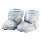 Pantufa Sapatinho Infantil Bebe Azul Forrada com Fechamento por Contato