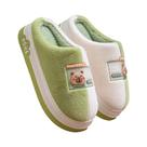 Pantufas De Inverno Femininas Quentes Com Estampa De Desenho Animado, Sola Grossa E Forro De Algodão
