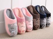Pantufas Femininas Estampa Gato Super Macia Antiderrapante