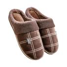 Pantufas Masculinas De Inverno Em Espuma De Memória Com Estampa Xadrez Grande, Tamanho 50-51,