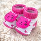 Pantufas Pink Para Bebê Com Tema Gatinha - Aconchego Quentinho