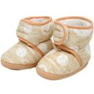Pantufas Sapatinho Infantil Bebe Forrada com tiras autocolantes Laranja