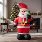 Papai Noel Bengala Inflável Decoração Natal C/Luz Led 1,20m