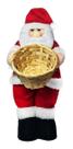 Papai Noel Boneco Com Cesto Em Palha Enfeite Decoração Mesa Natal 43cm