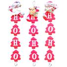 Papai Noel Boneco de Neve Rena Enfeite Natalino 3 Peças Ho Ho Ho 48x13cm