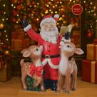 PAPAI NOEL C/ RENINHAS - 30cm