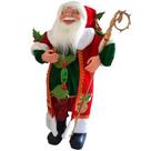 Papai Noel Com Cajado / Azevinho Decorativo Luxo 60cm Magizi Saldão