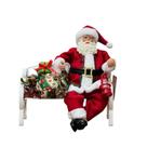 Papai Noel Com Presente Sentado No Banco 28Cm - Magizi