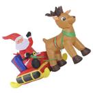 Papai noel com rena inflavel de natal decorativo no Treno (PW-108)