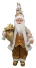 Papai Noel de Natal Linho Marrom Decoração Natal 50cm Papai Noel de Natal Linho Marrom Decoração Natal 50cm