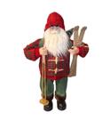 Papai noel decor com saco de presentes esqui e bastoes 45cm
