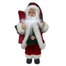 Papai Noel Decorativo Casaco Xadrez Boneco Natal Luxo 30cm