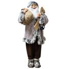 Papai Noel Decorativo Gigante Forest 1,10m Casaco Marrom e Cinza com Ski e Lanterna - Bela Flor Papai Noel Decorativo Gigante Forest 1,10m Casaco Marrom e Cinza com Ski e Lanterna - Bela Flor