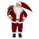 Papai Noel Decorativo Premium 66cm Enfeite Festa Natal Luxo Veludo Sino Grande