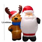 Papai Noel E Rena Infláveis Iluminados Com LED De 1,5M Para Decoração De Natal Ao Ar Livre Papai Noel E Rena Infláveis Iluminados Com LED De 1,5M Para Decoração De Natal Ao Ar Livre