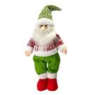 Papai Noel Em Pé Pelúcia Funny Tricot Verde e Vermelho 40cm - Magizi