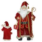 Papai Noel em Pé Veludo Vermelho com Cajado 30cm Papai Noel em Pé Veludo Vermelho com Cajado 30cm