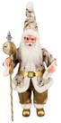 Papai Noel Grande Musical Linho Marrom Decoração Natal 70cm