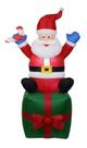 Papai Noel Inflável Boneco Enfeite 180cm 6 Leds Enfeite Bivolt 110v e 220v