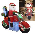 Papai Noel Inflavel Moto Pinguim Natal Natalino Decoraçao Shopping Loja Casa Evento Vitrine Predio Portaria Festa