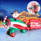 Papai Noel inflável no avião Thanger, decoração de Natal LED de 3,2 m