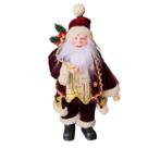Papai Noel Luxuoso Veludo Cor Vinho Decoração De Natal 30Cm Papai Noel Luxuoso Veludo Cor Vinho Decoração De Natal 30Cm