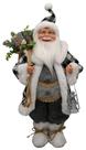 Papai Noel Médio Cinza Xadrez Decoração Natal 50cm Papai Noel Médio Cinza Xadrez Decoração Natal 50cm