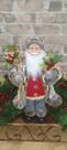 Papai Noel Médio Country Vermelho/Cinza Rustico Natal 50cm