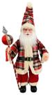 Papai Noel Musical Grande Vermelho Xadrez Natal 70cm