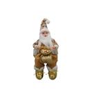 Papai Noel Musical Sentado Linho Luxuoso 40cm