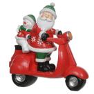 Papai noel na moto c/ boneco de neve - 22cm