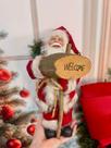 Papai Noel Rústico Placa Madeira Welcome 30cm