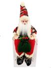 Papai Noel Sentado Musical Vermelho Xadrez Natal 40cm Papai Noel Sentado Musical Vermelho Xadrez Natal 40cm