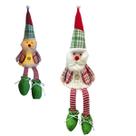 Papai Noel Sentado Natal Natalino Acende Luz Iluminado Pernas Moles Luminaria Decoraçao Festa Fim de Ano Evento Enfeite Mesa Estante Casa Trabalho Con