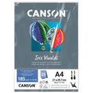 Papel A4 185g Canson iris vivaldi cinza escuro com 25 folhas