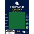 Papel A4 Color Filicolor Verde 180G Pacote com 50 Folhas