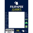 Papel A4 Couchê Branco 180G Pacote com 50 Folhas