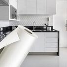 Papel Adesivo Contact Branco Fosco Opaco 45 Cm X 5 Mts