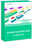 Papel adesivo de vinil Gwybkq Glossy imprimível para jato de tinta de 150 folhas