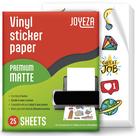 Papel adesivo de vinil imprimível, impressora a jato de tinta JOYEZA, 25 folhas