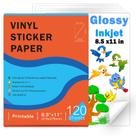 Papel adesivo de vinil imprimível Ruibytree 120 folhas A4
